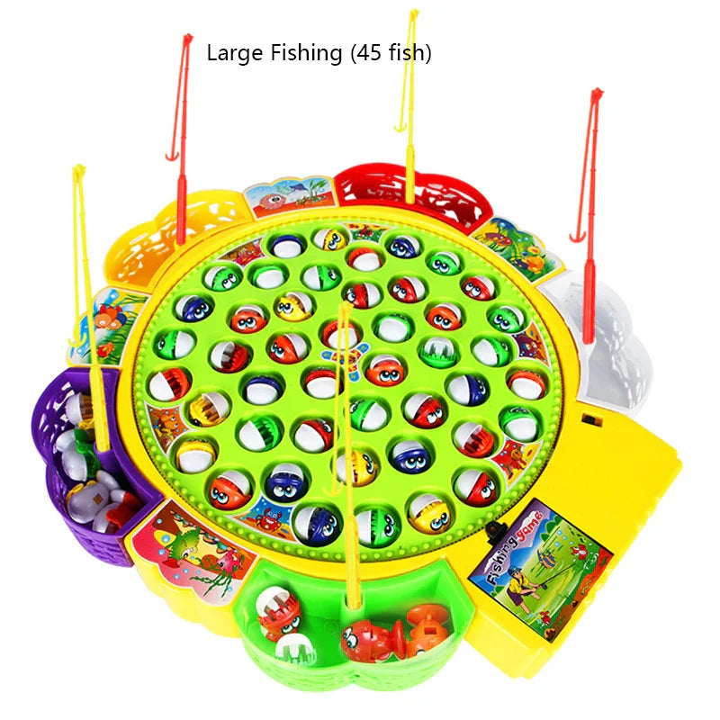 Electric Musical Rotating Fishing Toy Children Board Play