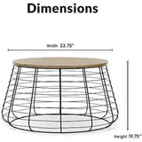 Brown 23.6D X 23.6W X 19.7H in Center