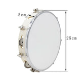 10 Inches Tambourine Adjustable Solid Wooden Panel Hand