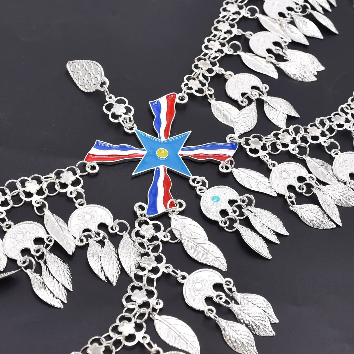 Vintage Silver Plated Moon Leaves Hair Accessories Boho