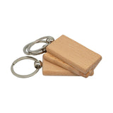 20 Pieces Blank Wooden Keychain Rectangular Key ID