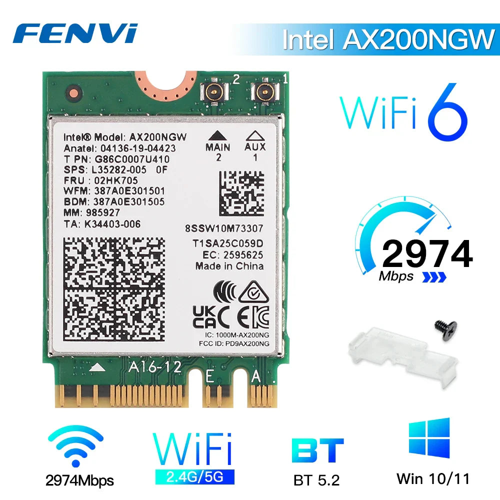 Tri Band WI-FI 6E AX210 M.2 NGFF 5374Mbps