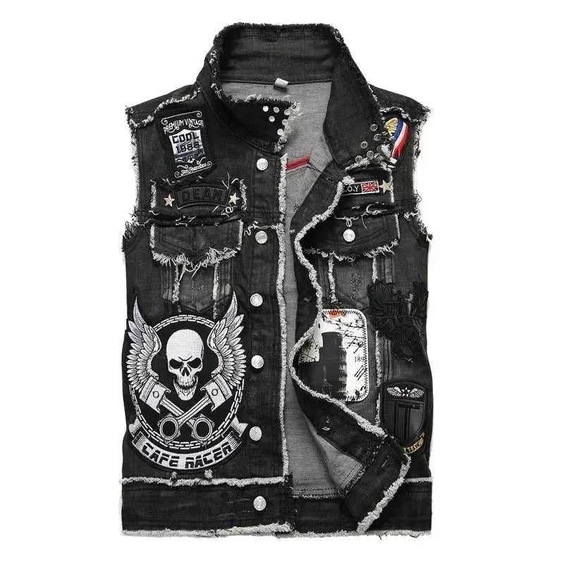 Men's Jackets New Mens Punk Motorcycle Casual Denim