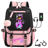 Fashion Aphmau Print Backpacks Teenage Usb Charging Rucksack