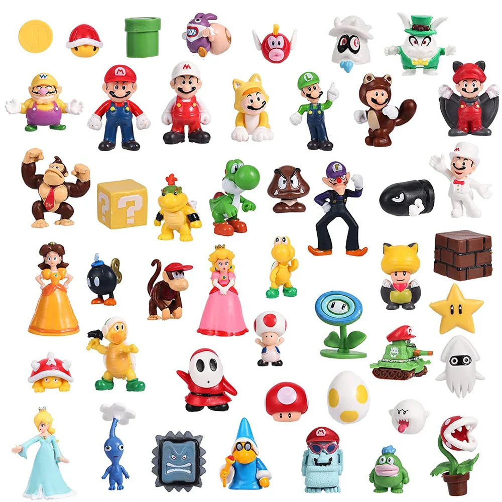 48pcs/set Super Mario Bros PVC Action Figure Toys