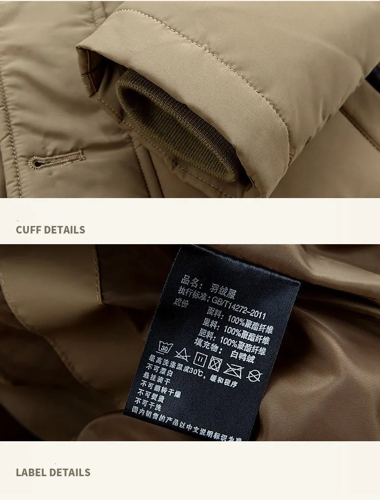 Winter White Duck Down Jacket Men Thick Warm