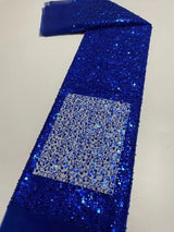 Heavy silver Sequins Lace Fabric With Bead Sequins