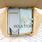 Viola Design 5PCS Gift Box Solid Cotton Sock