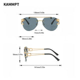 Vintage Rimless Sunglasses Men Women Trendy Aviator Gradient