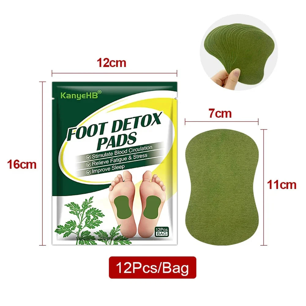 60/12PCS Detox Foot Patches Pads Natural Herbal Wormwood