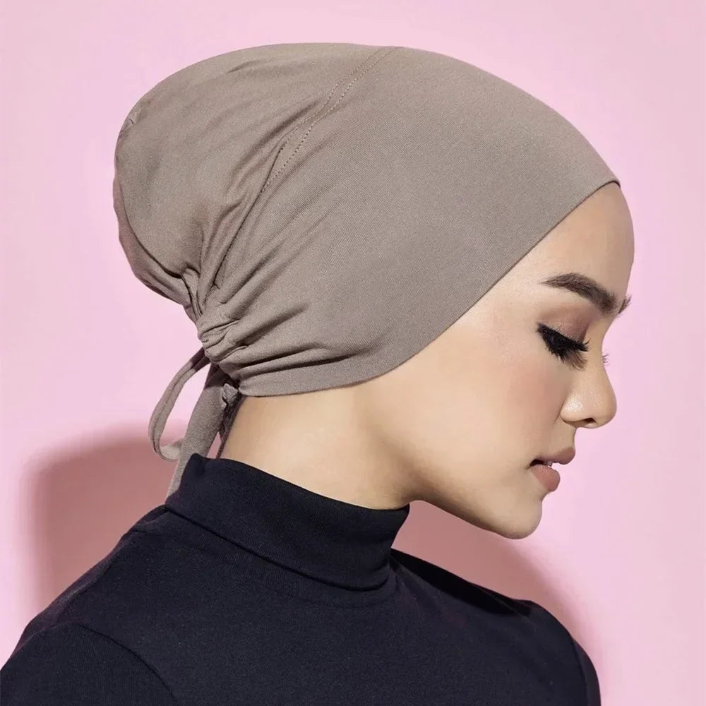 Inner Tie Back Hijab Cap Modal Turban Hat