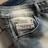 Vintage Jeans Splicing Shorts Men's Summer New Fashion