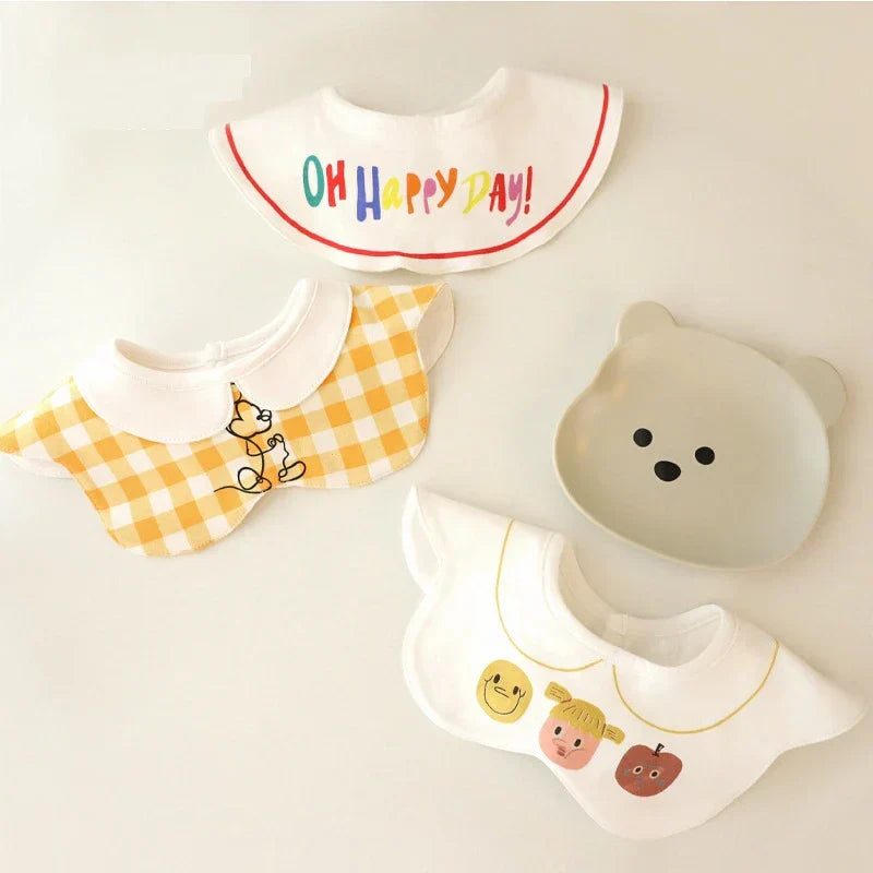 3Pcs Set INS Korean Style Baby Cotton Bibs