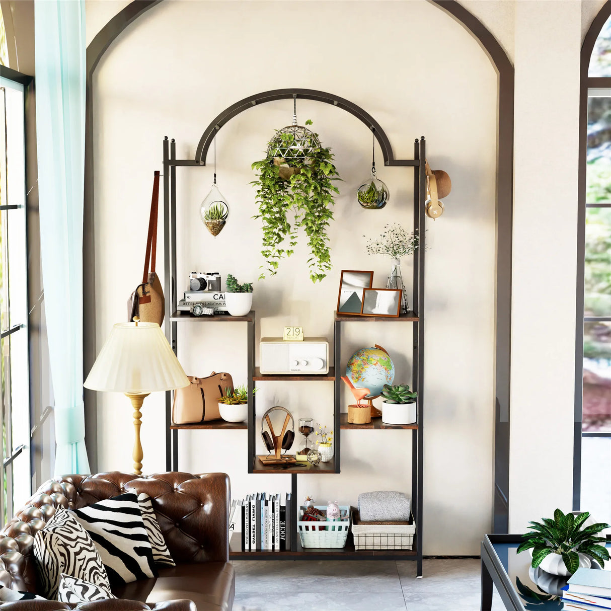 5-Tier Tall Indoor Plant Stand, 74.8'' Arched Metal
