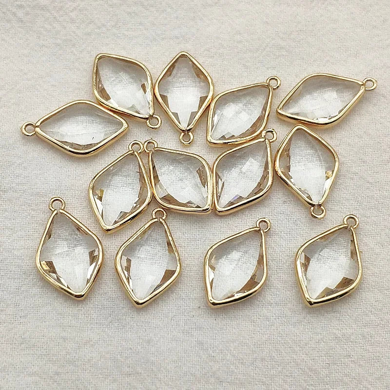 24x14mm 50pcs Copper Crystal Oval Charm