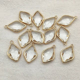 24x14mm 50pcs Copper Crystal Oval Charm