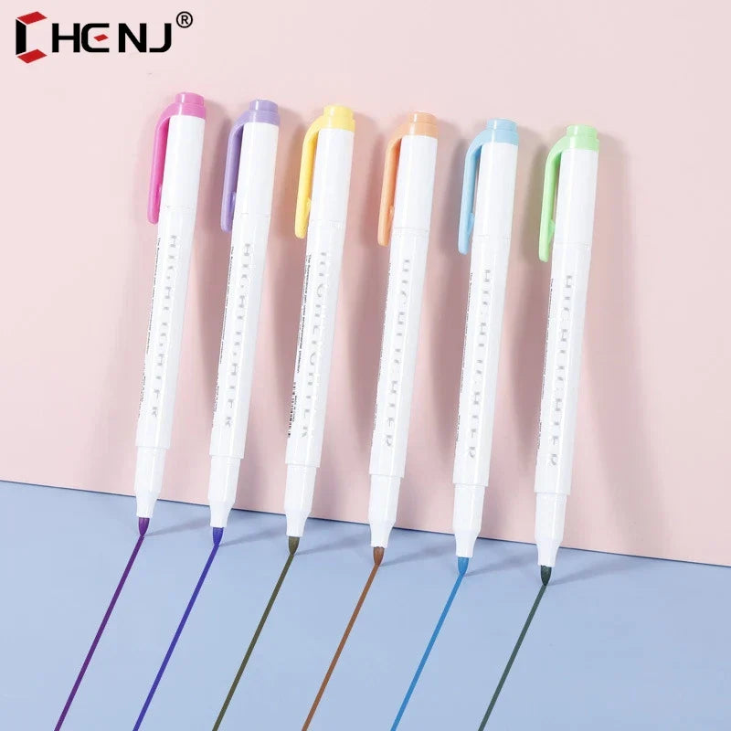 5 Colors/box Double Headed Highlighter Pen Set Fluorescent