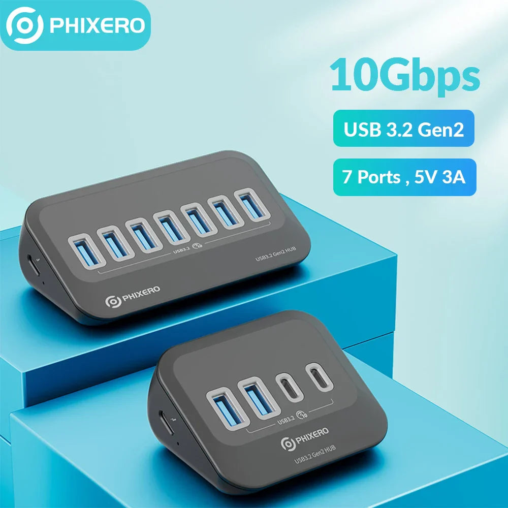 PHIXERO USB 3.2 Docking Station Hub 10Gbps Splitter