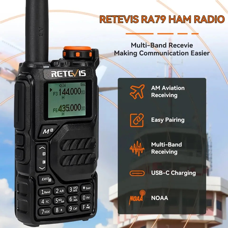 Retevis RA79 Aviation Band Walkie Talkie AM FM