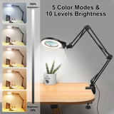 NEWACALOX 10X/5X Magnifier 5 Colors Illuminated Magnifying Glass