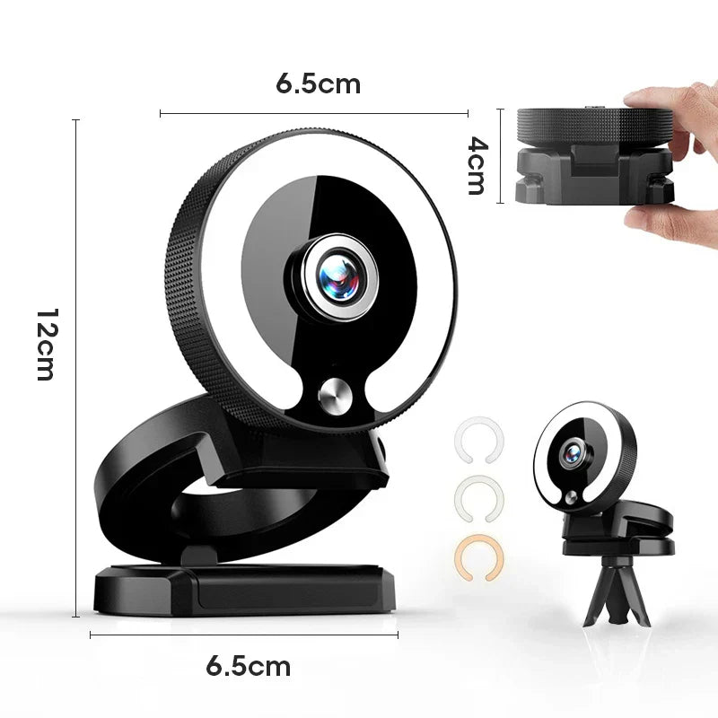 4K Webcam Full HD 2K Mini Camera with