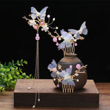 Chinese Hanfu Hair Accessories Set Long Fringed Vintage