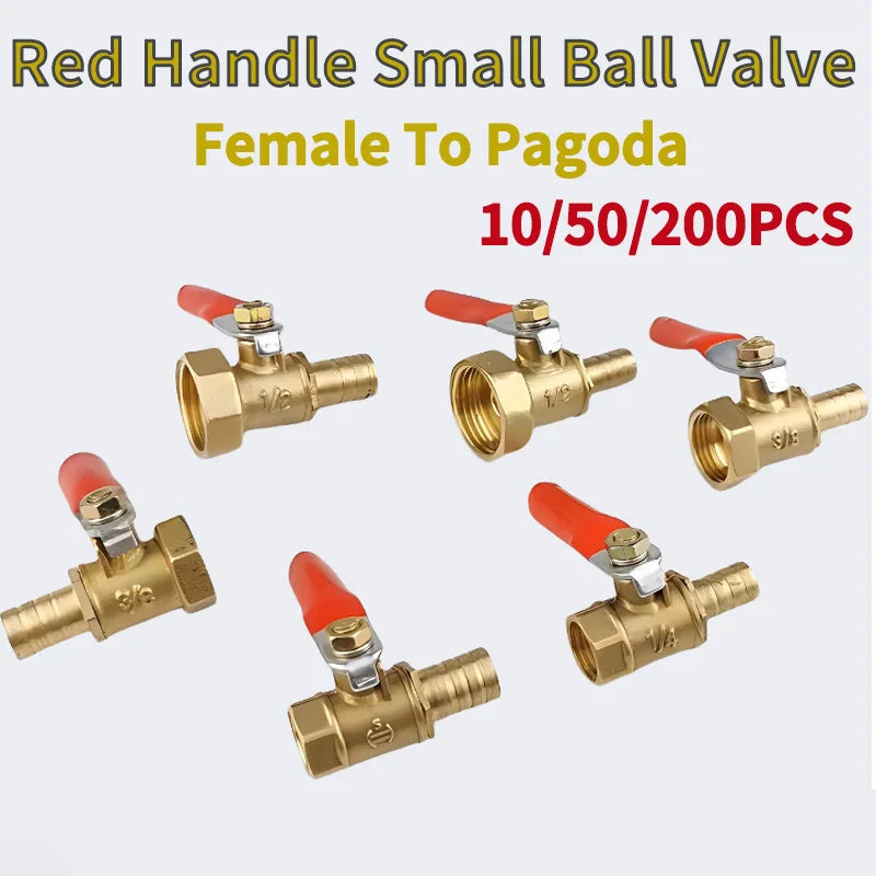 Brass Barb Ball Valve: Female Thread Connector for