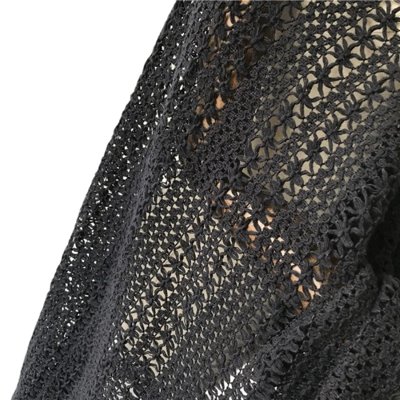 Hollow Woven Fabric Curtain Home Textile Plaid Fabric