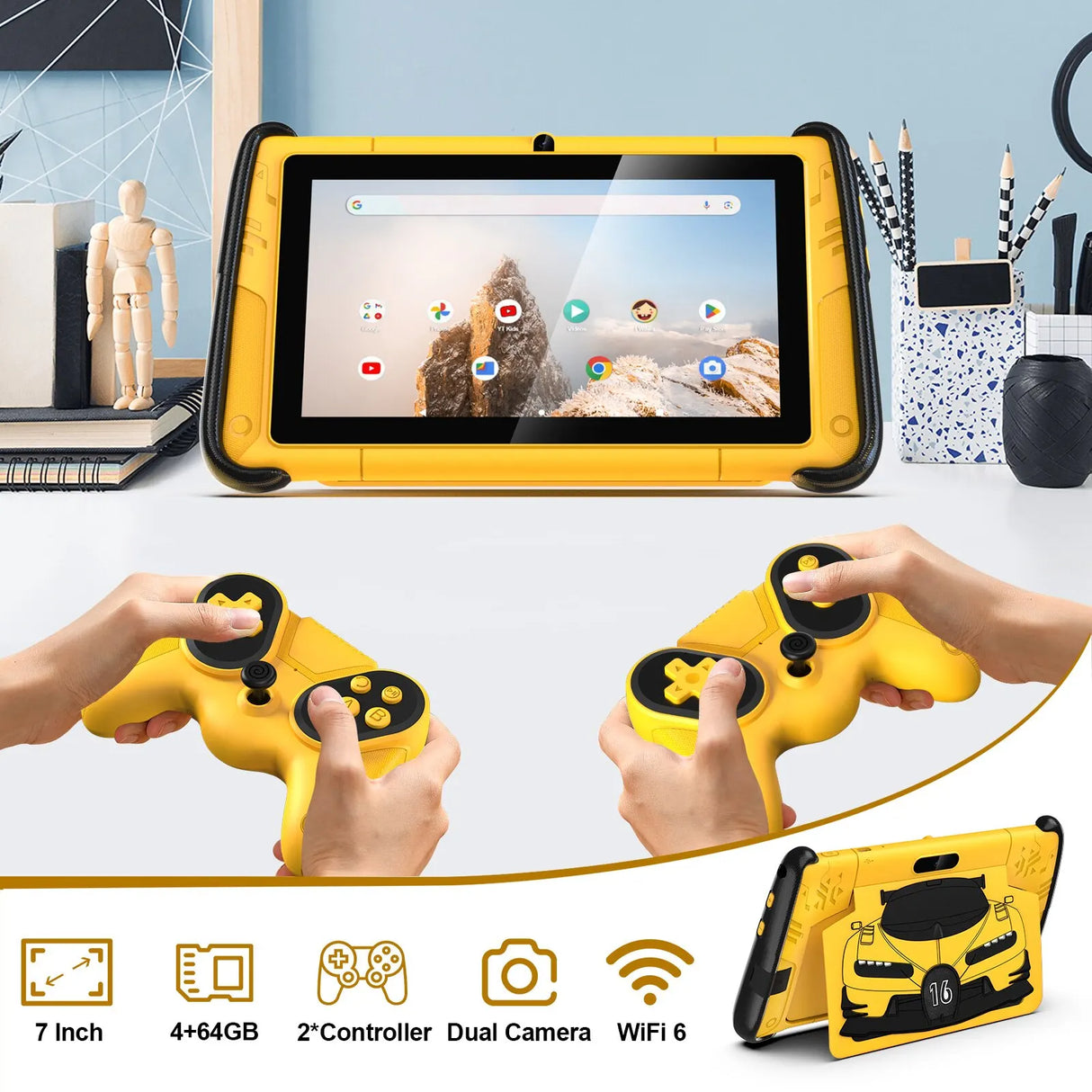 PRITOM 7" Android 12 Tablet for Children, 4GB