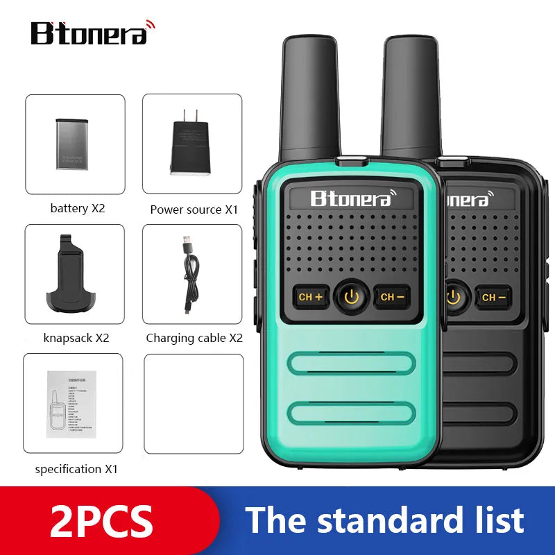 Btoera 2 Pcs Mini Walkie Talkie PMR 446
