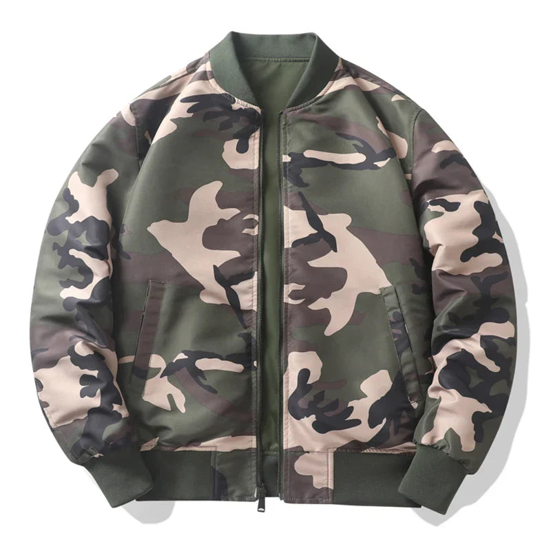 Double-side Jackets Men Camouflage Bomber Jacket Spring Autumn