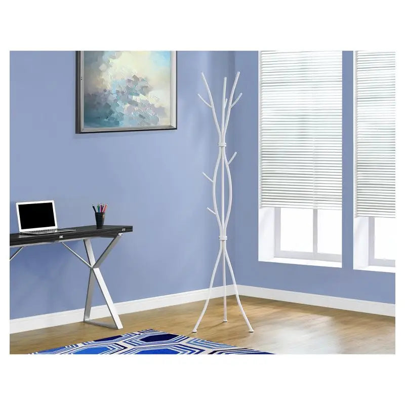Elegant White Metal Coat Rack for Modern Home