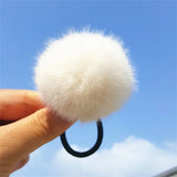 Cute Fur Ball Plush Hair Rope High Elastic