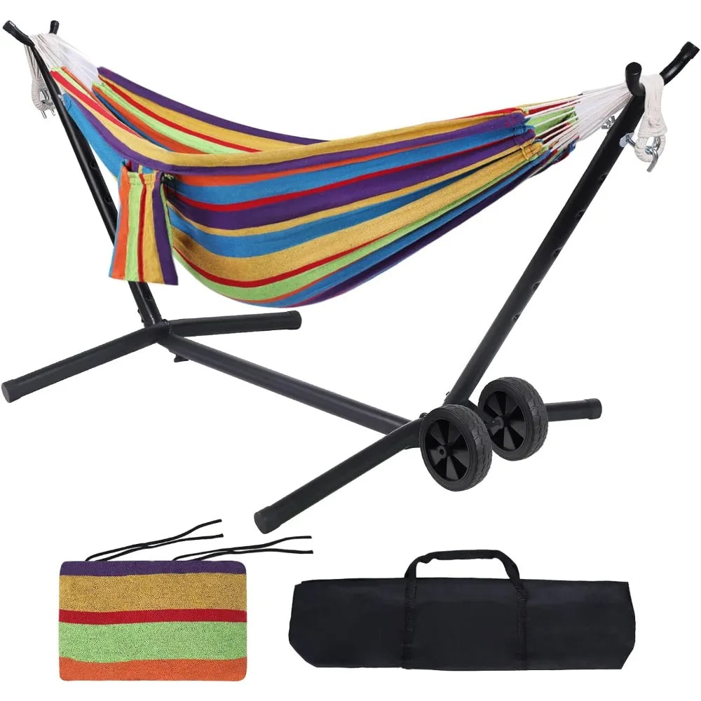 Portable Hammock with Stand Included with Wheels Outdoor