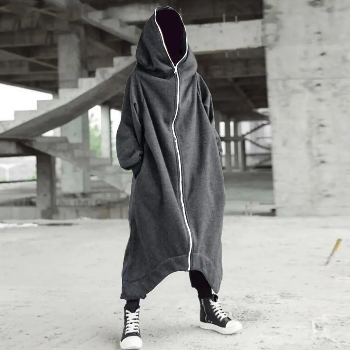 Winter Men Women Hooded Coats Gothic Long Sleeve