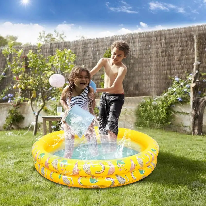 Kids Inflatable Swimming Pool PVC Round Pineapple Printed