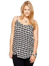 Plus Size Sexy Houndstooth Print Cami Tops Women