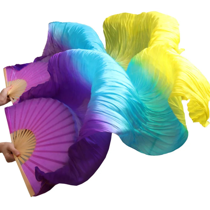 Belly Dance Fan 100% Real Silk Veils 1pc