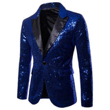 Men's Suit Round Sequin Pocket Single Row Button