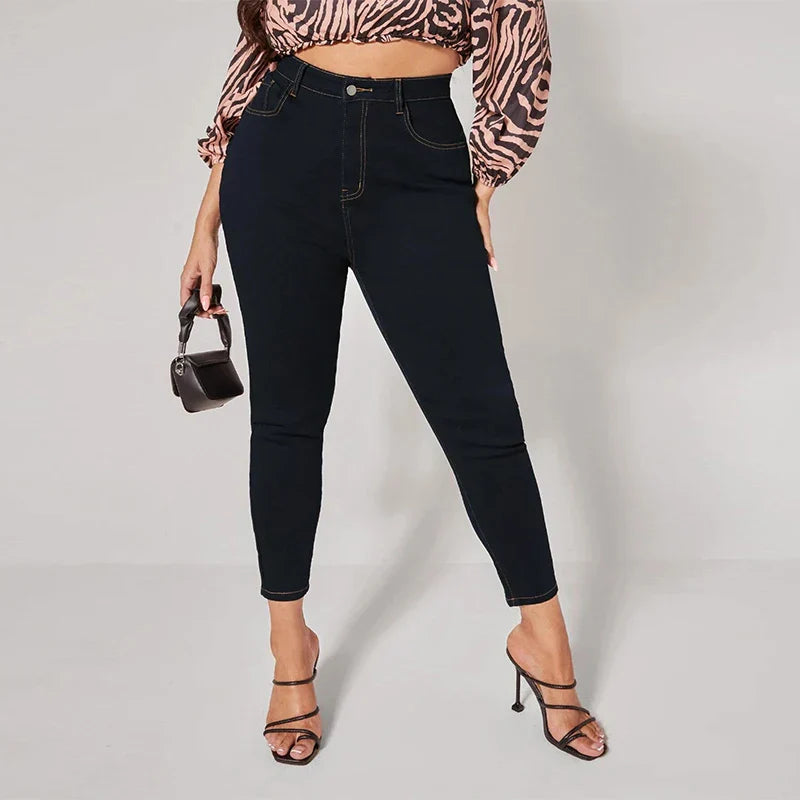 Plus Size Skinny Jeans For Women High Waist