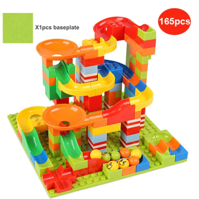 165/330pcs Small Size Marble Race Run Blocks DIY