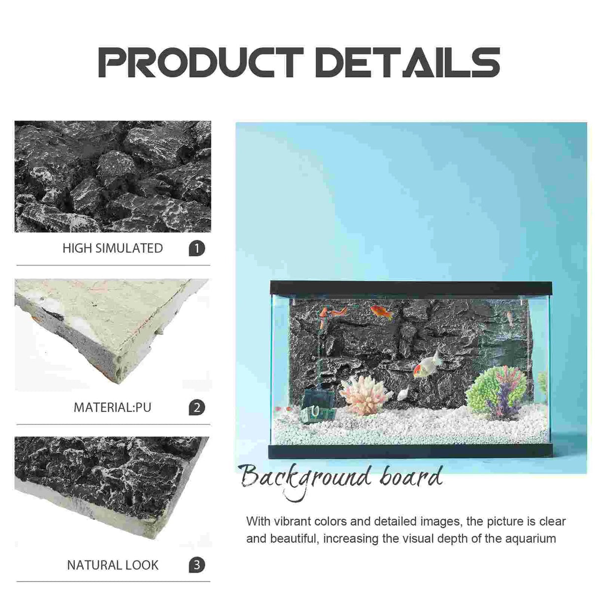 Background Rock Slab 3d Aquarium Terrarium Decor Reptile