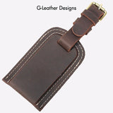 Vintage Genuine Crazy Horse Leather Luggage Tag Suitcase