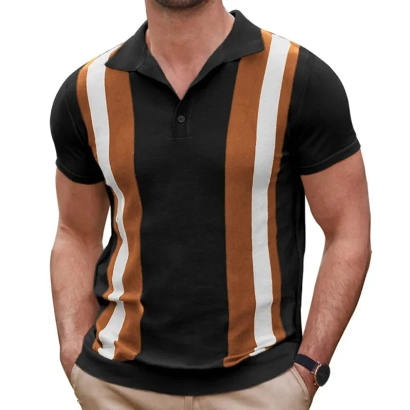 Men's Summer Short Sleeve Polo Shirts Knitted Business