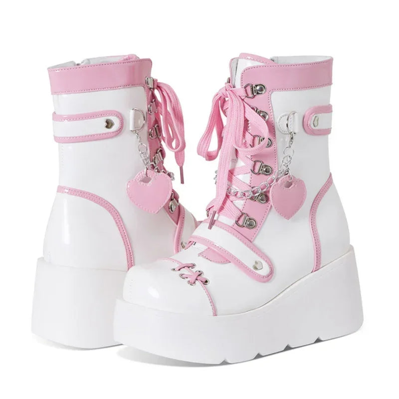 Metal Style Rock Women's Shoes Autumn New Thicksoled