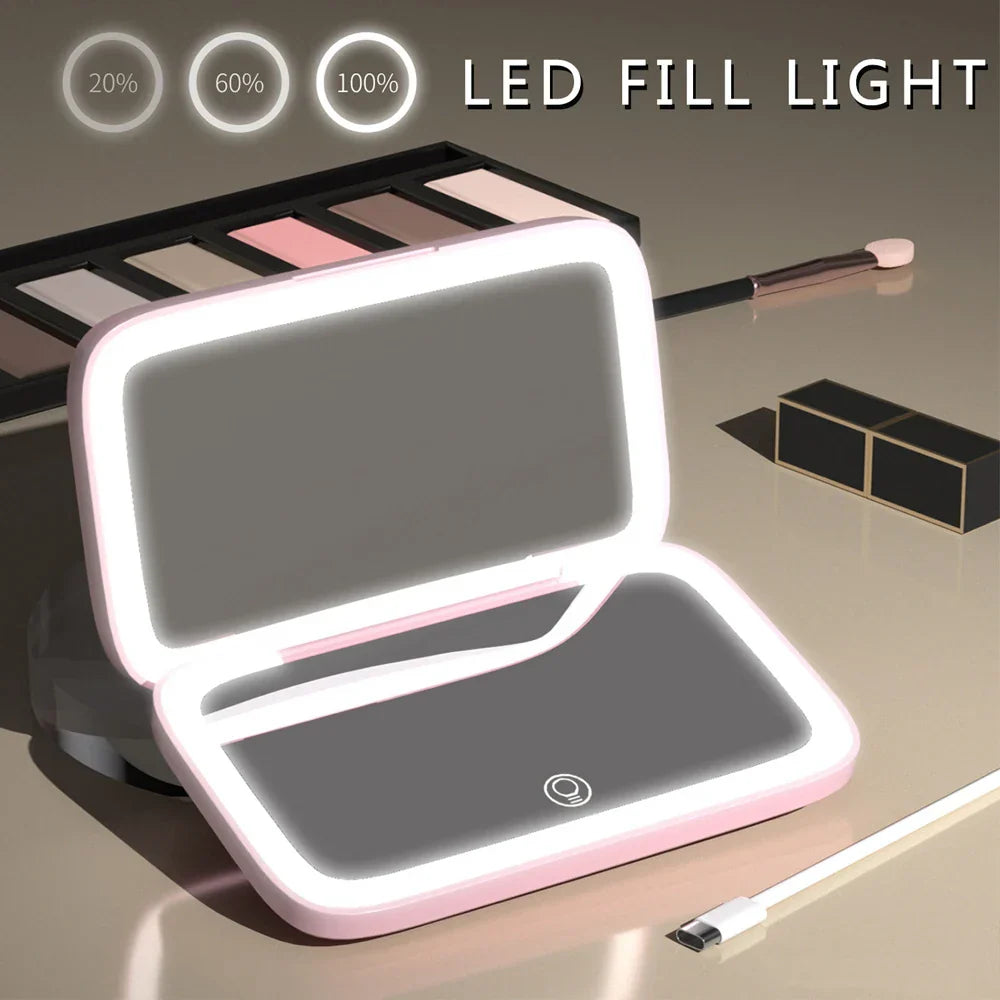 2-Sided LED Rechargeable Makeup Mirror with 5X Magnifying