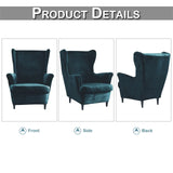 Velvet Wing Chair Covers Stretch Spandex Wingback Slipcover