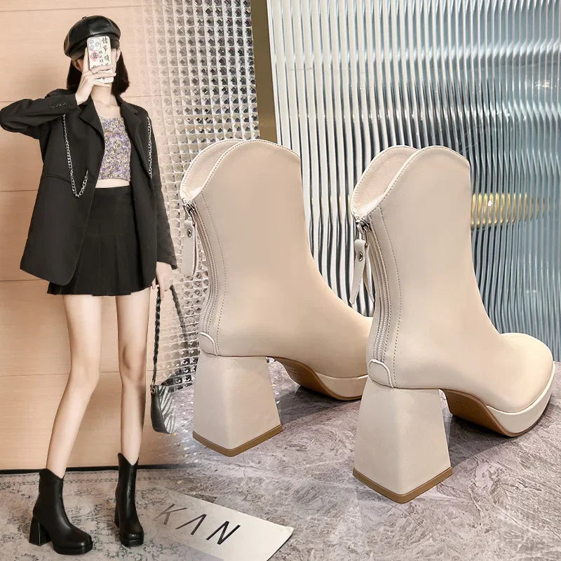 High Heels Short Boots Women Fashion Shoes Autumn