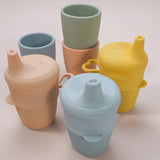 Multicoloured Baby Silicone Cup With Cover Eco-friendly Detachable