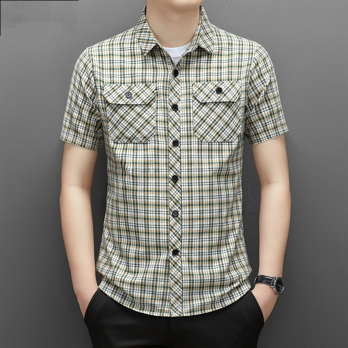 Summer Cotton Men's New in Shirt Slim Fit